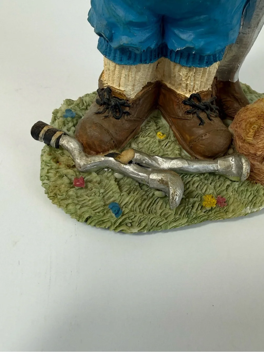 Vintage Kitsch Comical Golfer Figurine with Dog & Broken Club Statue 6